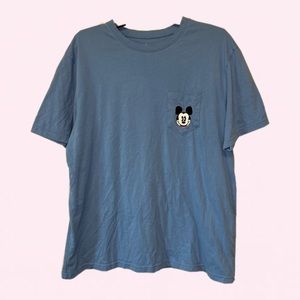 Light blue Disney shirt with Mickey mouse pocket